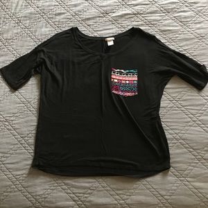 Black top with Aztec Pocket